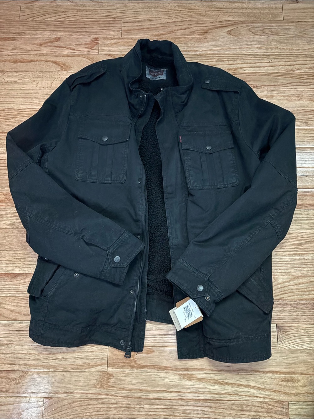 Levi’s Black Utility Trucker Jacket Autumn Sherpa Jacket XL